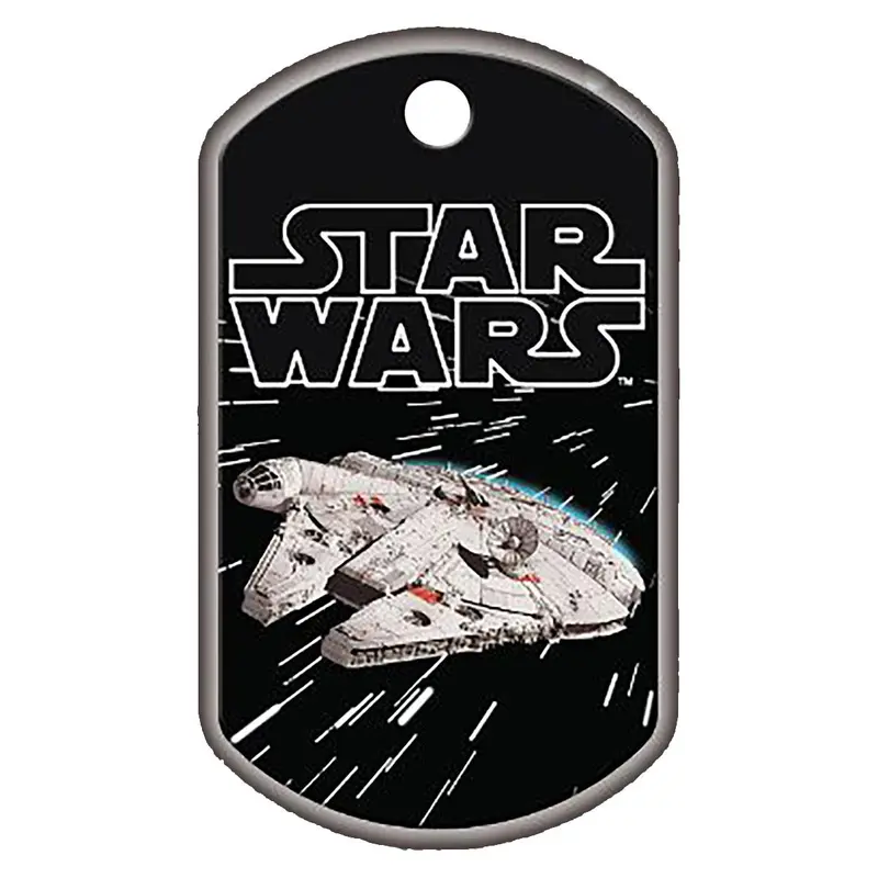 Star Wars Large Military Engravable Pet I.D. Tag - Millennium Falcon