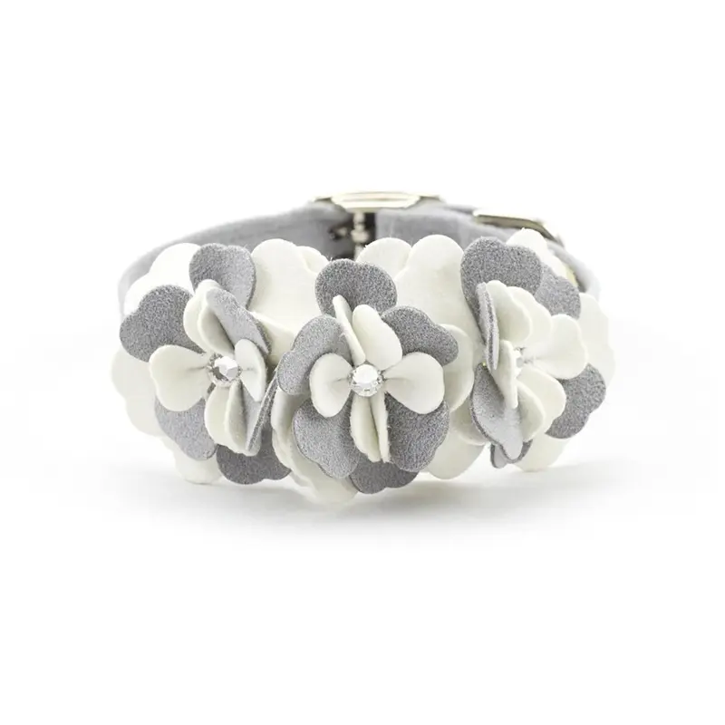 Tinkie's Garden Special Occasion Dog Collar by Susan Lanci - Platinum