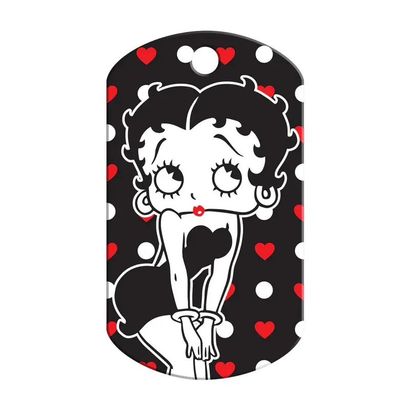 Betty Boop Large Military Engravable Pet I.D. Tag - Polka Dot