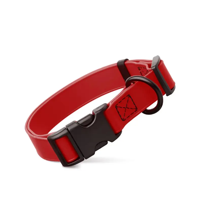 Dogline Biothane Waterproof Adjustable Dog Collar - Cherry Red