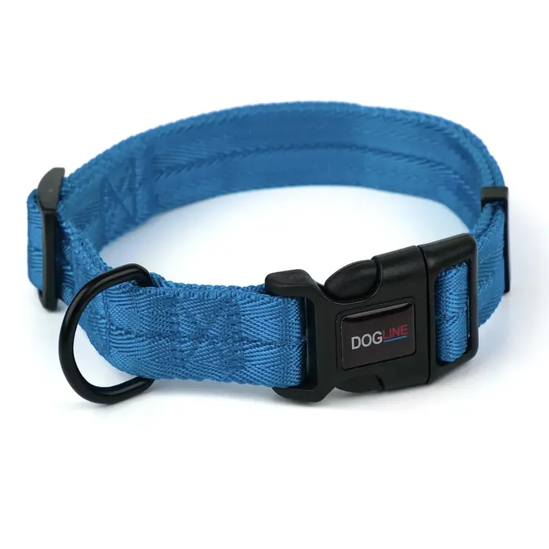 Dogline Nylon Dog Collar - Cyan 