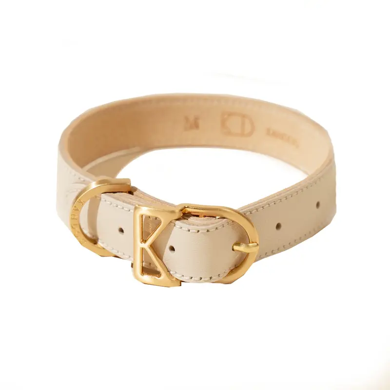Kandog Macaron Leather Dog Collar - Ivory
