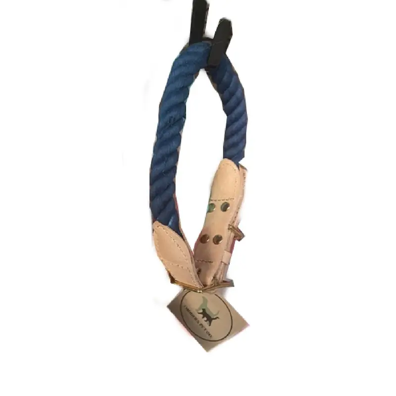 The MODERN PET CO. Let's Stroll Rope Dog Collar - Navy