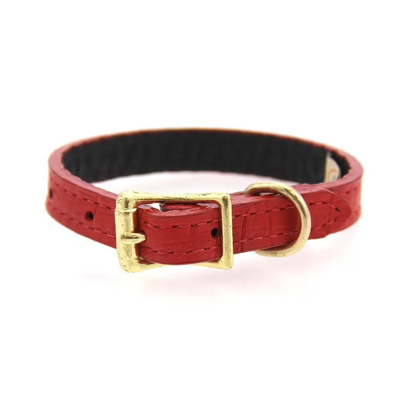 Auburn Leathercrafters Savannah Leather Dog Collar - Lizard Red
