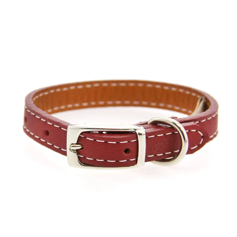 Auburn Leathercrafters Tuscan Leather Dog Collar - Red