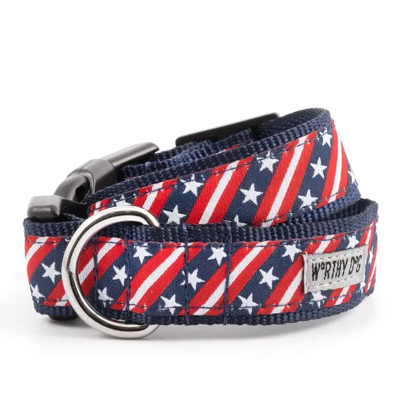 Worthy Dog Bias Stars & Stripes Dog Collar