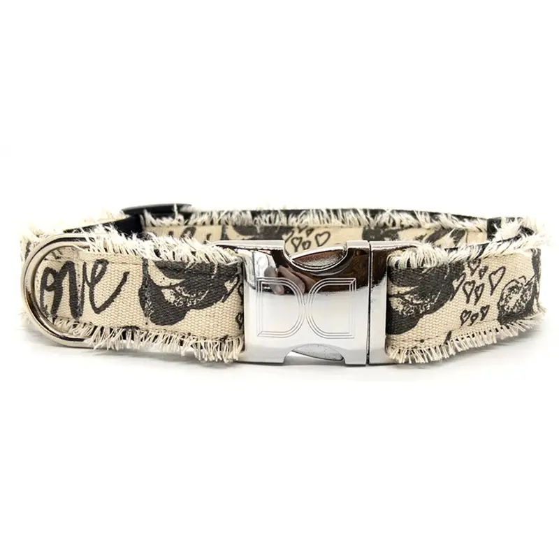 Diva Dog Love Letters Dog Collar with Silver Buckle
