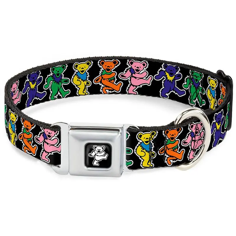 Grateful Dead Dancing Bears Seatbelt Buckle Dog Collar by Buckle-Down 