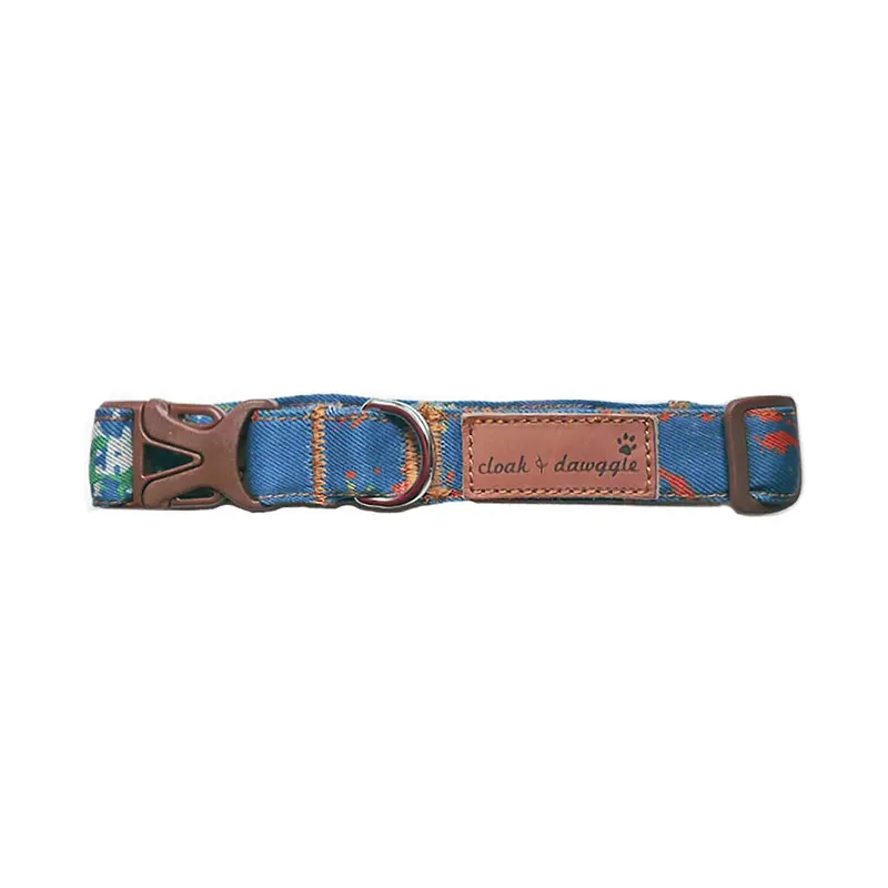 Cloak & Dawggie Dog Collar - Denim Splash
