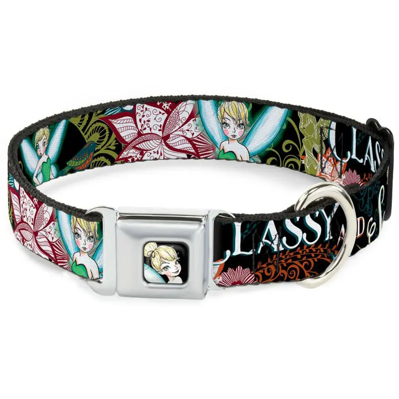 Tinkerbell Floral Seatbelt Buckle Dog Collar by Buckle-Down