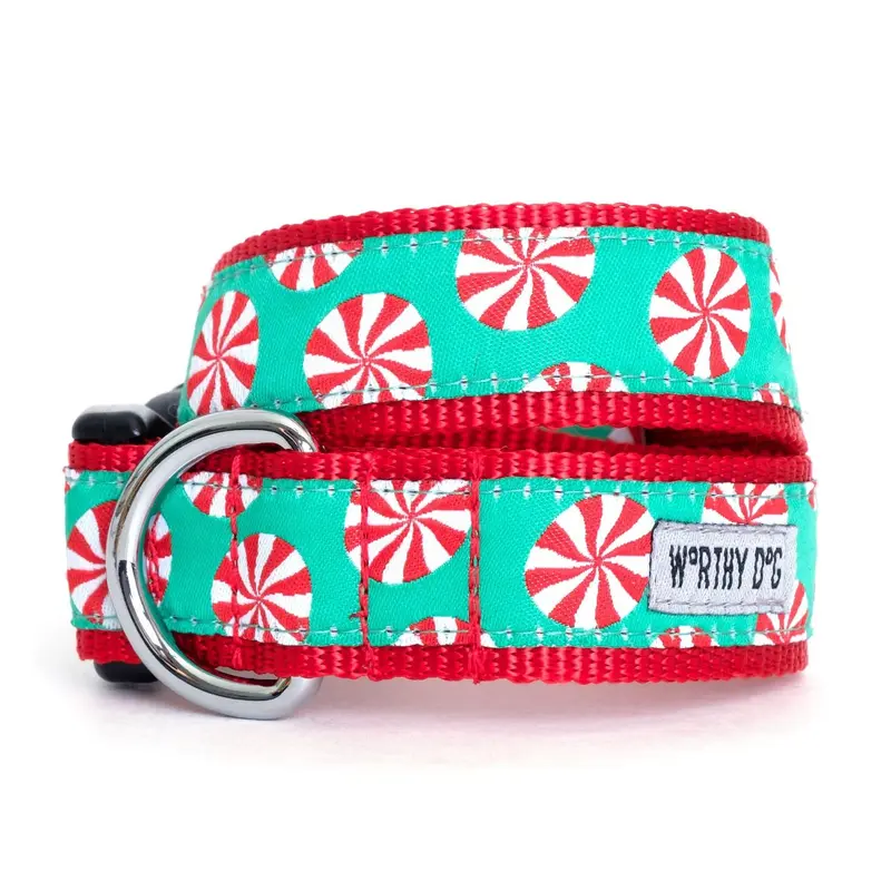 Worthy Dog Holiday Dog Collar - Peppermints