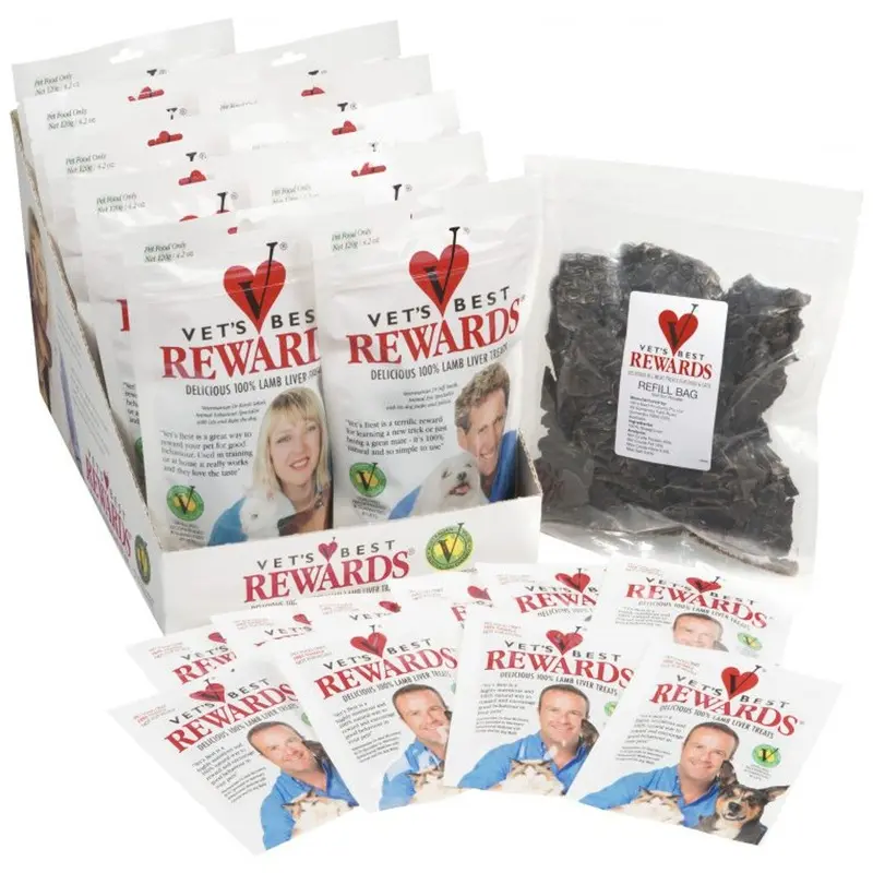 Vets Best Rewards Treats 10 x 120g + Refill Counter Display