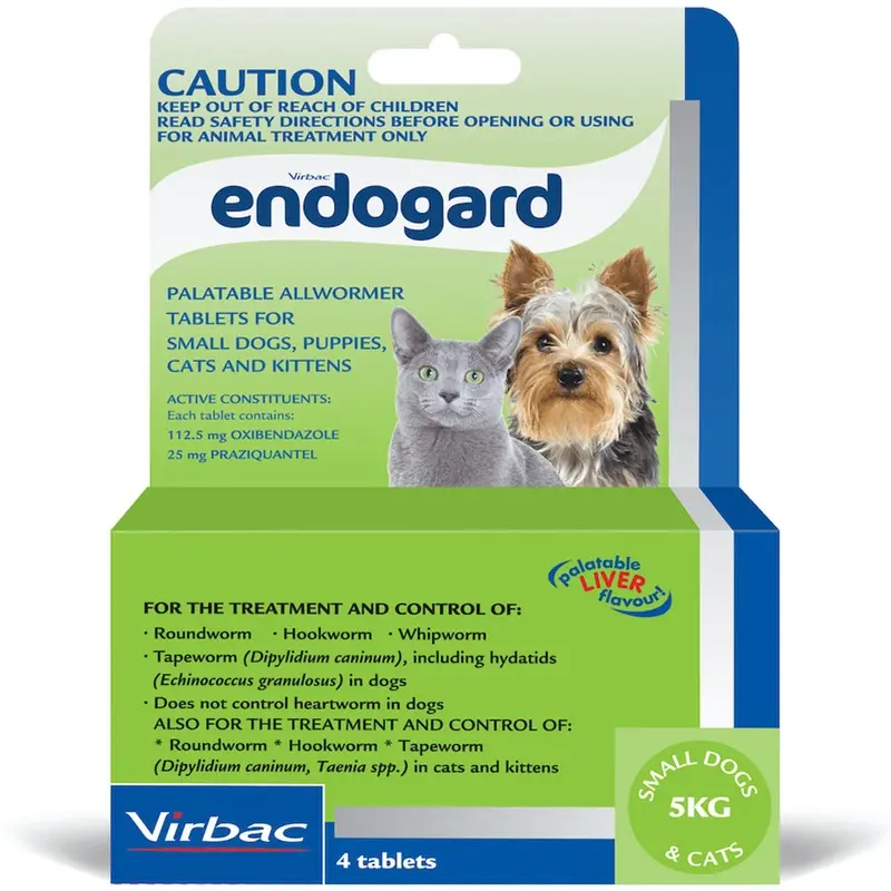 Endogard Palatable Allwormer for Small Dog and Cats (5kg)