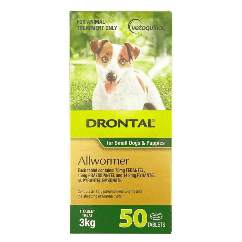 Drontal Allwormer Tablets for Small Dogs & Puppies Up to 3kg