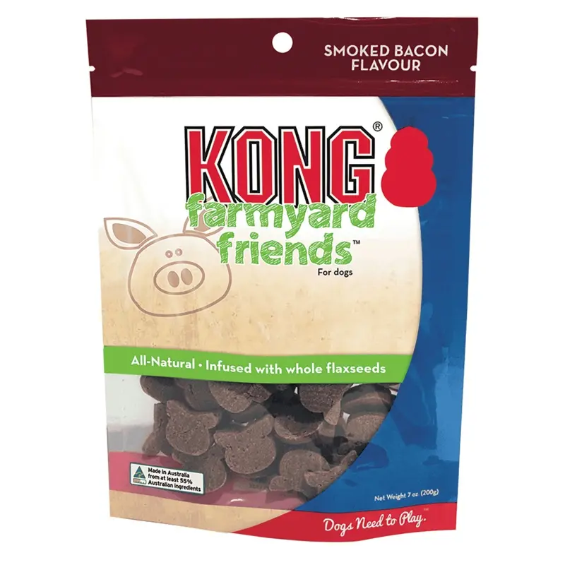 Kong Farmyard Friends Smoked Bacon Dog Treats 200g