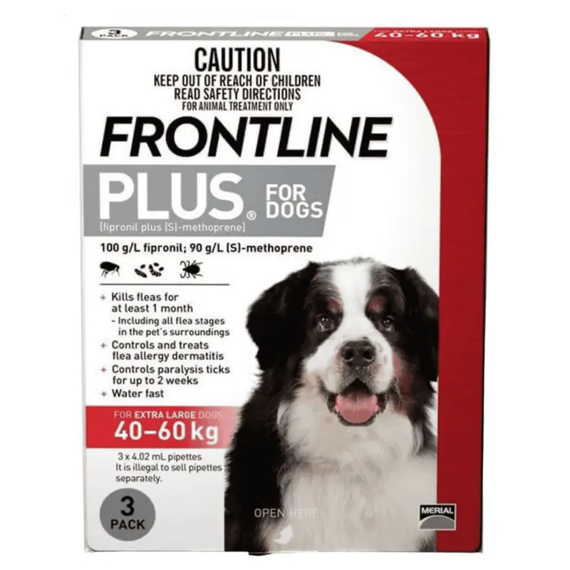 FrontlinePlus For Extra Large Dogs 40  60 kg (Red)