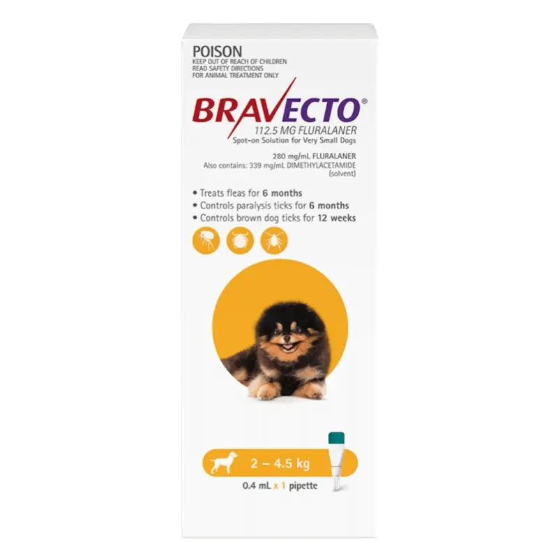 Bravecto Spot On For Very Small Dogs (2-4.5kg)