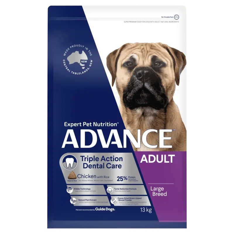 Advance Triple Action Dental Care Chicken with Rice Large Breed Dog Dry Food