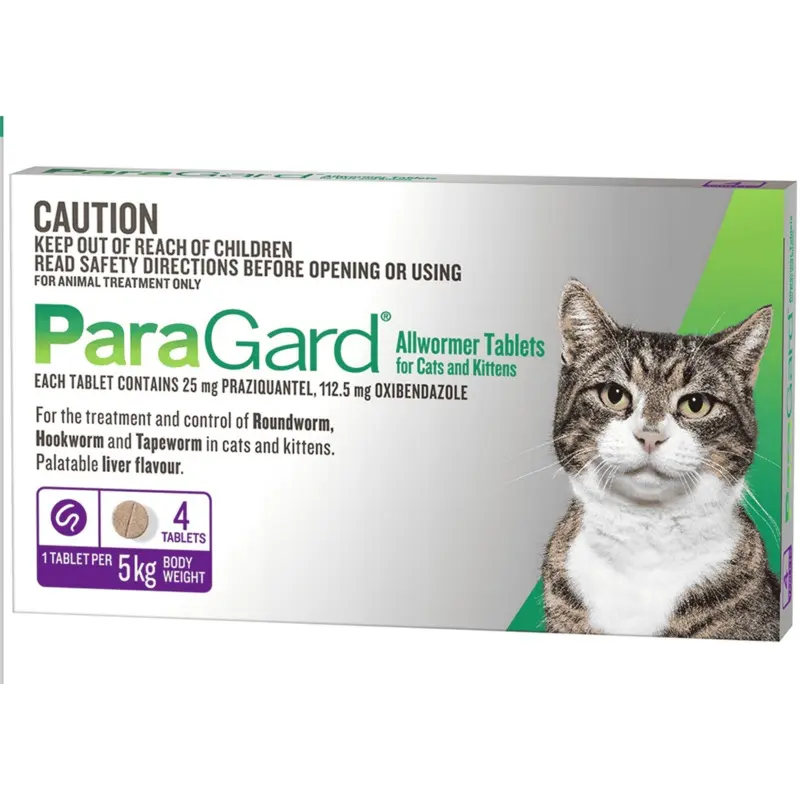 ParaGard Dog Allwormer Tablets for Cats and Kittens  4 pack (Purple)