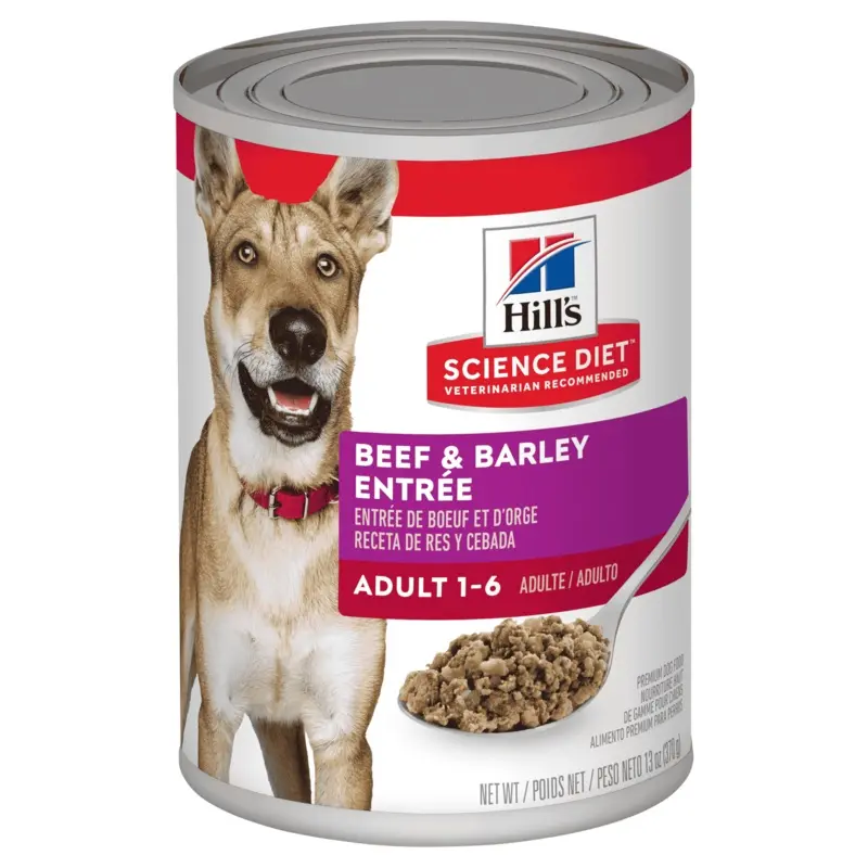 Hill's Science Diet Adult Beef & Barley Entree Adult Dog Wet Food 370g Cans