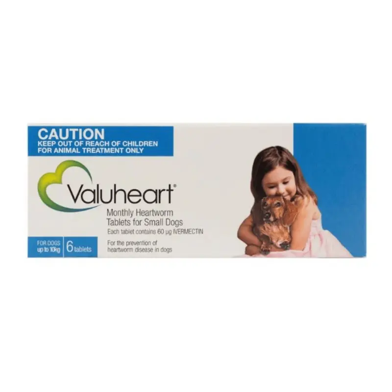Valuheart Monthly Heartworm Tablets for Small Dogs (less than 10kg)