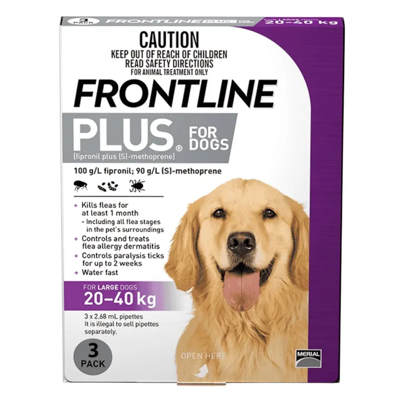 FrontlinePlus For Large Dogs 20 - 40 kg (Purple)
