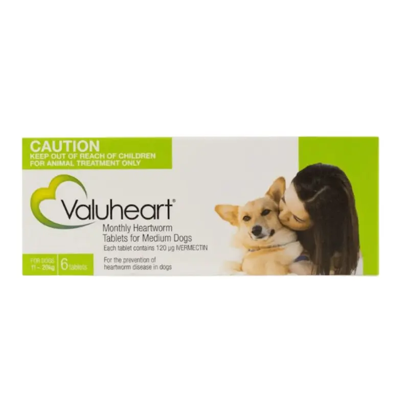 Valuheart Monthly Heartworm Tablets for Medium Dogs (11-20kg)
