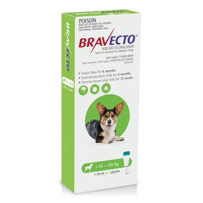Bravecto Spot On For Medium Dogs (10-20kg)