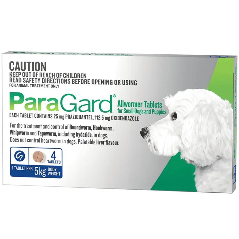 ParaGard Allwormer Tablets for Small Dogs and Puppies  4 pack (Blue)