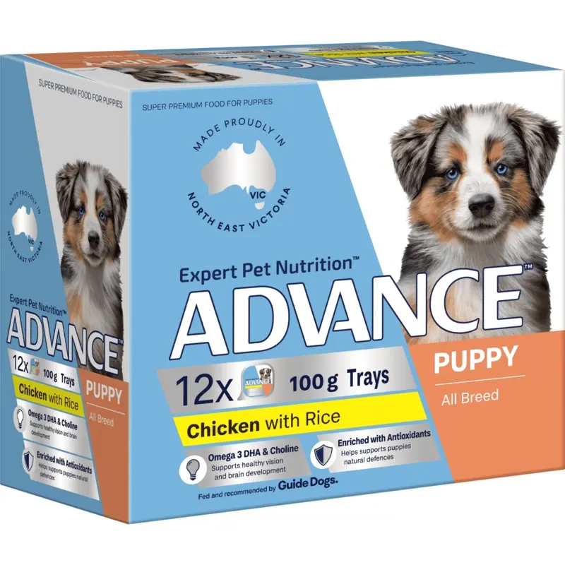 Advance Chicken with Rice All Breed Puppy Wet Food 100g Trays