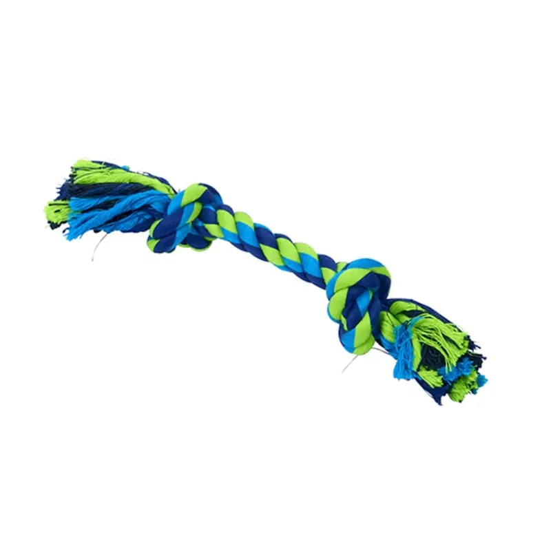 Buster Colour Dental Rope Dog Toy 2-Knot Blue/Lime