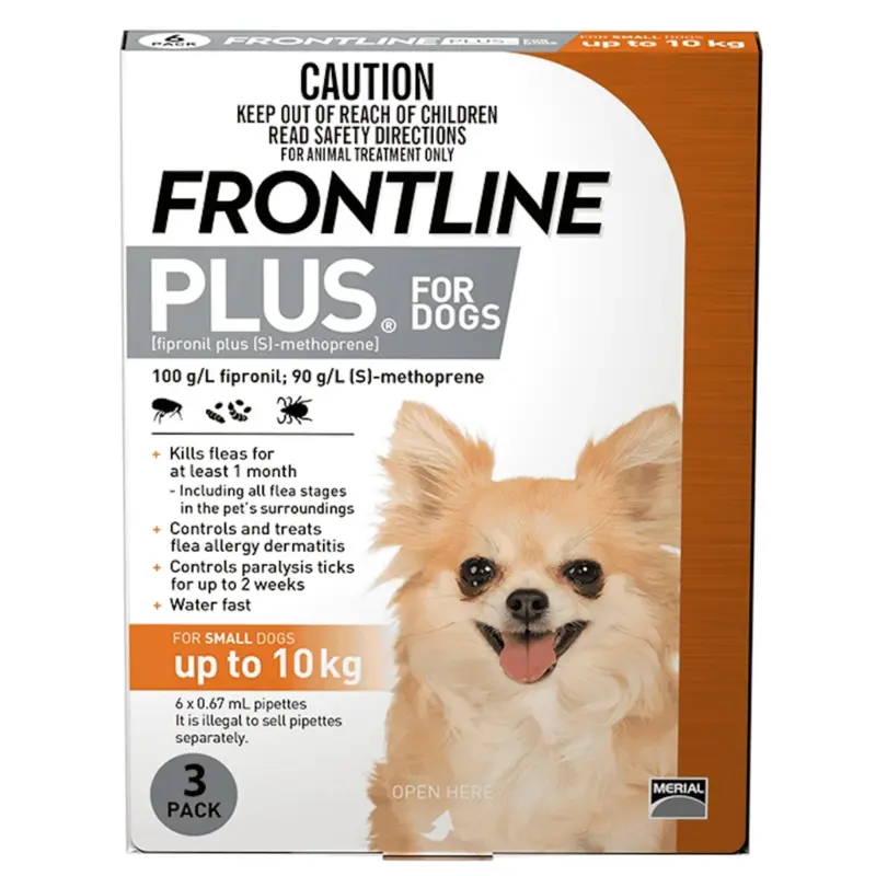 FrontlinePlus For Small Dogs Up to 10 kg (Orange)