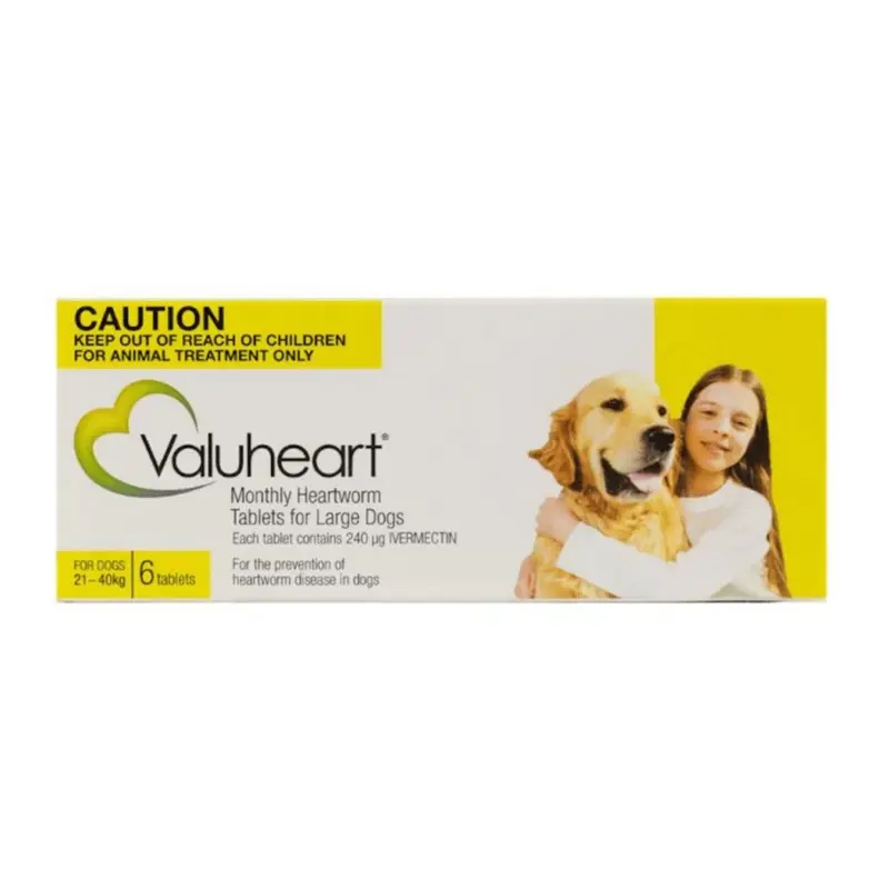 Valuheart Monthly Heartworm Tablets for Large Dogs (21-40kg)