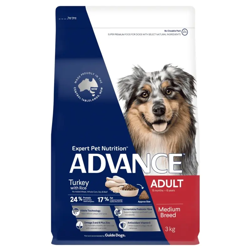 Advance Total Wellbeing Medium Breed Turkey with Rice Adult Dog Dry Food
