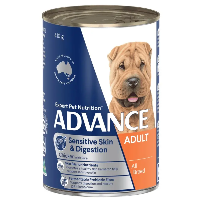 Advance Sensitive Skin & Digestion Chicken with Rice Adult Dog Wet Food