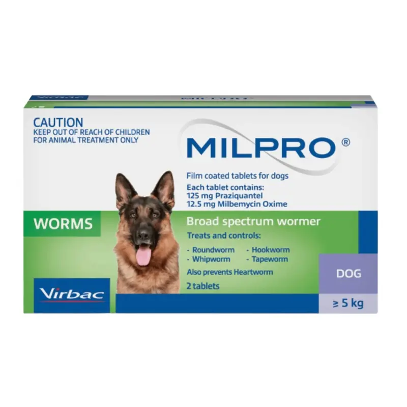 Milpro Film-Coated Allwormer Tablets for Dogs (5-25kg)