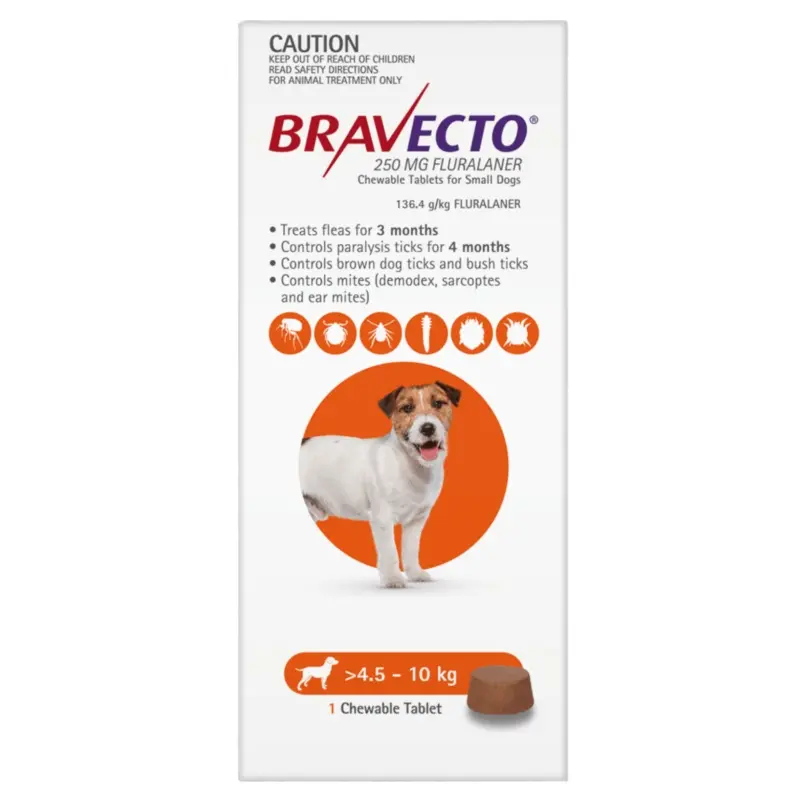 Bravecto Chewable Tablet for Small Dogs (4.5-10kg)