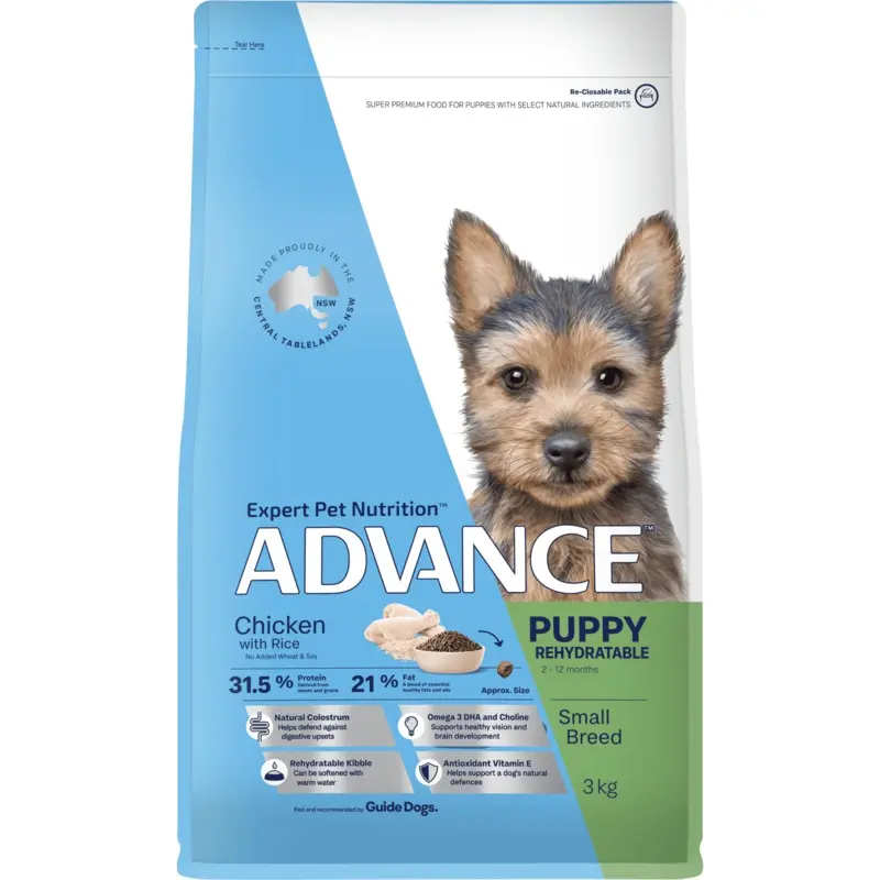 Advance Puppy Rehydrate Chicken with Rice Small Breed Dry Food