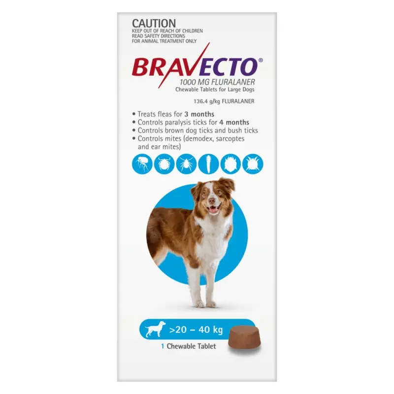 Bravecto Chewable Tablet for Large Dogs (20-40kg)