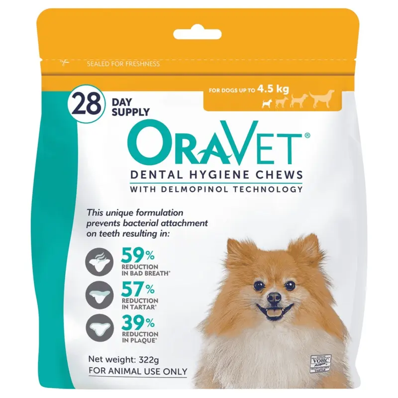 OravetDental Hygiene Chews For Extra Small Dogs (Up to 4.5kg)