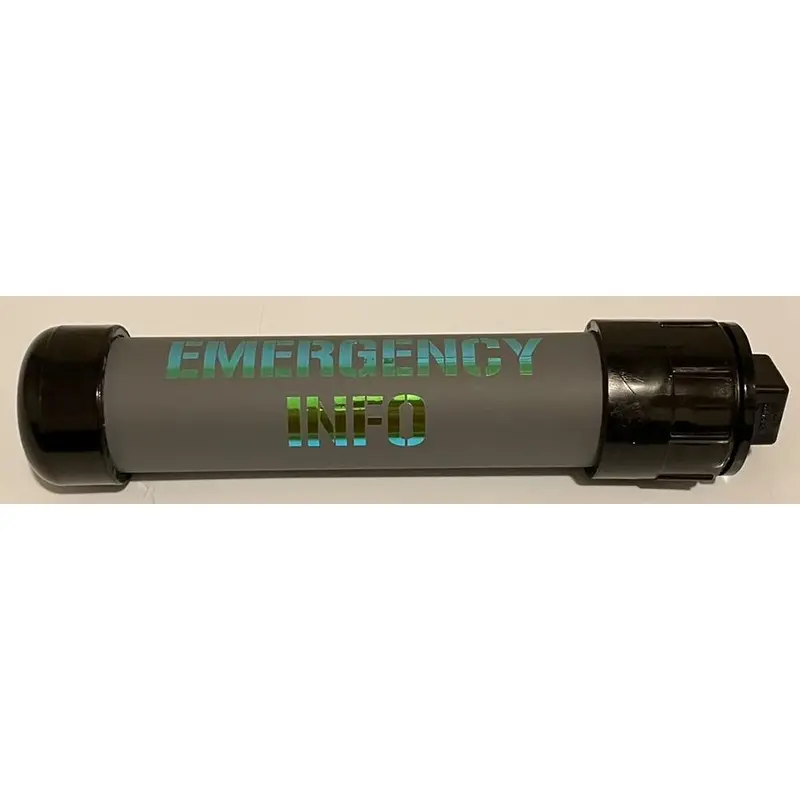 Emergency Information Tube Gray-Black