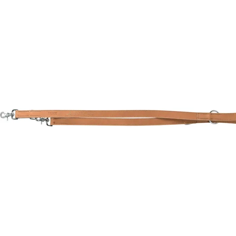 Trixie Rustic fatleather adjustable leash Heartbeat, L??XL: 2.00 m/25 mm, brown