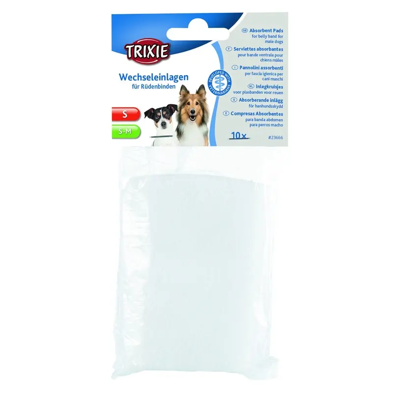 Trixie Absorbent pads for belly band for male dogs, S, S-M, 10 pcs.