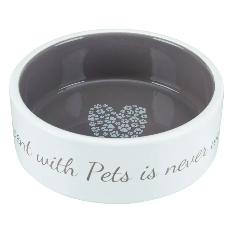 Trixie Pet's Home Ceramic bowl, 0.3 l/diam. 12 cm, cream/taupe