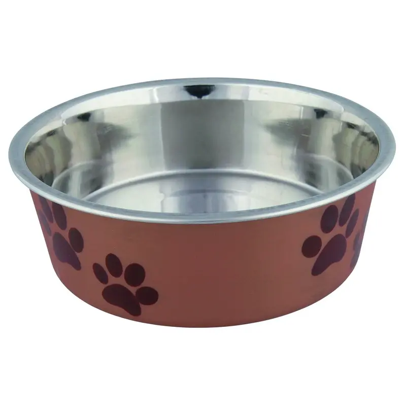 Trixie Stainless steel bowl with plastic coating, 0.3 l/diam. 12 cm