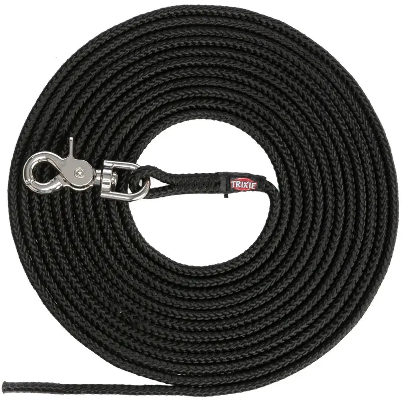 Trixie Tracking lead, trigger snap hook, round, S??L: 5 m/ 6 mm, black