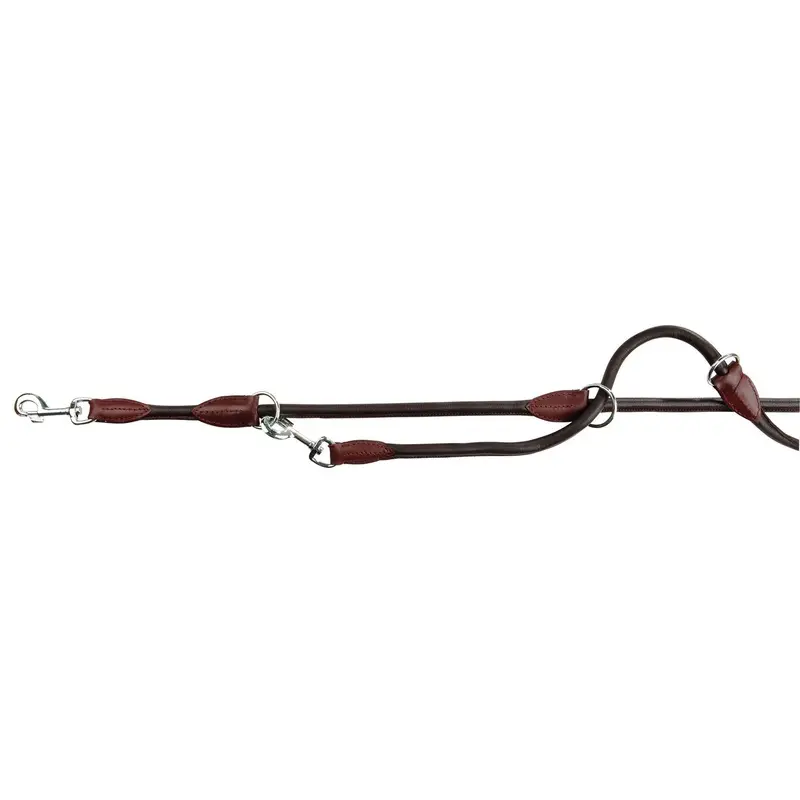 Trixie Active adjustable leash, round-sewn, L-XL: 2.00 m/diam. 13 mm, dark brown