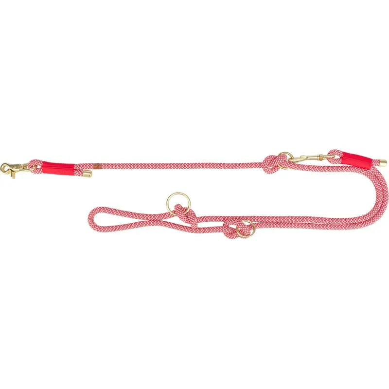 Trixie Soft Rope adjustable lead, LXL: 2.00 m/diam 13 mm, red/cream