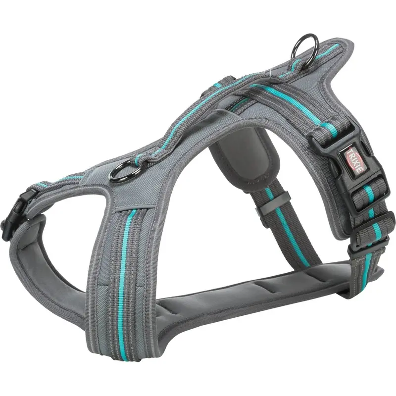 Trixie Fusion touring harness, L??XL: 72??89 cm/30 mm, graphite/ocean