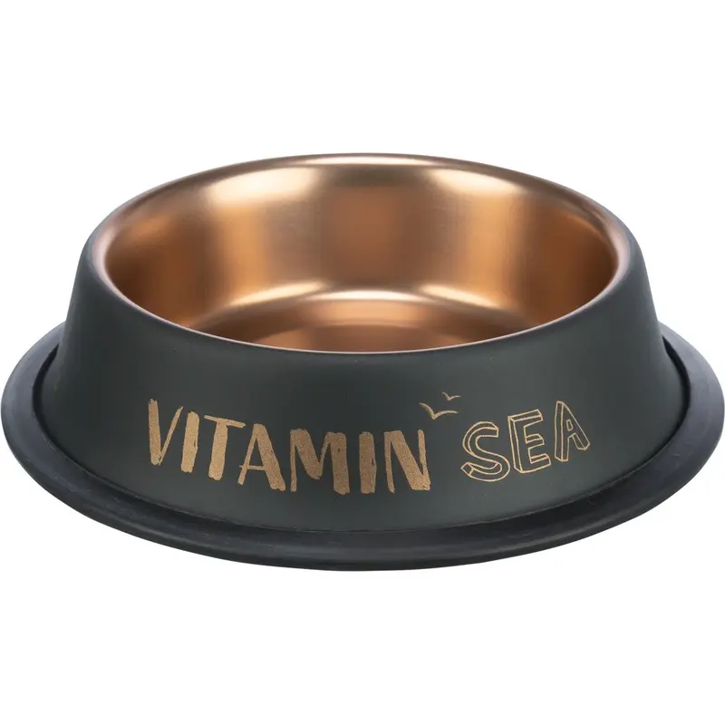 Trixie BE NORDIC bowl, stainless steel/rubber, 0.2 l/ 15 cm, black/bronze